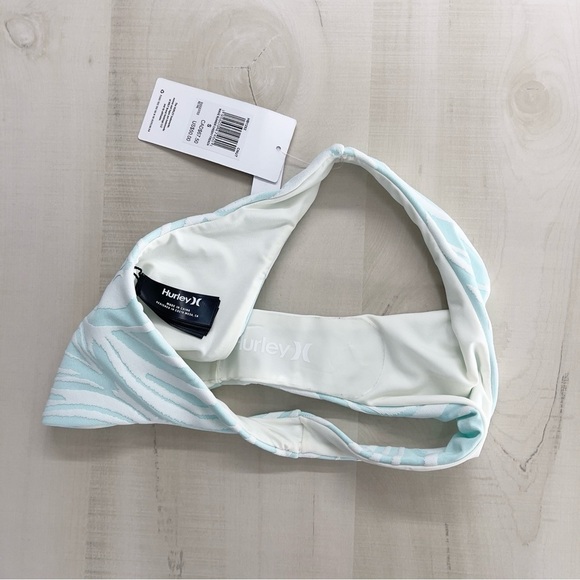 nwt HURLEY wave runner cheeky French printed high rise swim bottoms blue - Picture 4 of 4